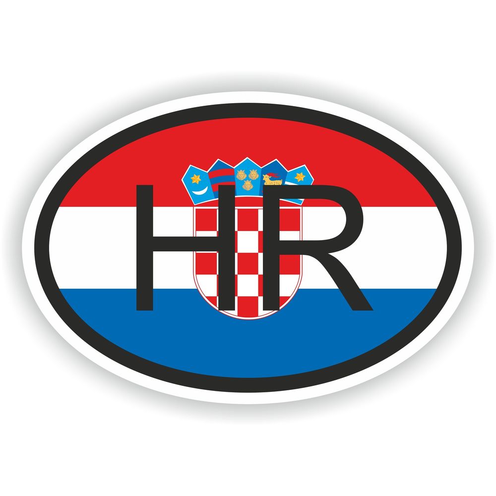 Croatia Hr Country Code Oval With Flag