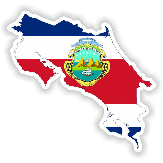 Costa Rica Map Flag Silhouette