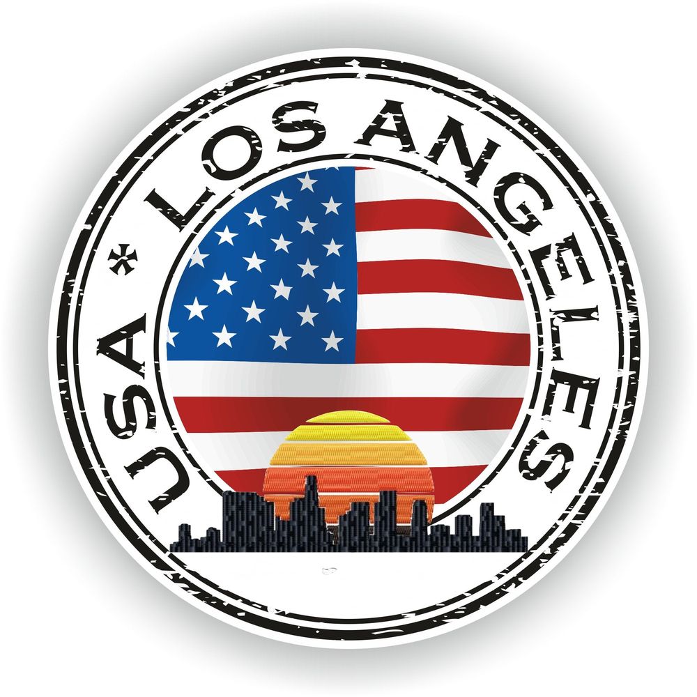 USA La Los Angeles United States Seal Round Flag