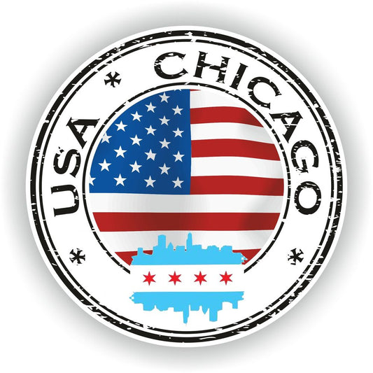 USA Chicago Seal Round Flag
