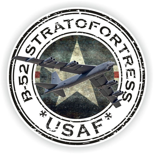 USA B-52 Stratofortress USAF U.S.A.F. Military Seal Round Flag