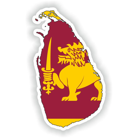 Sri Lanka Map Flag Silhouette