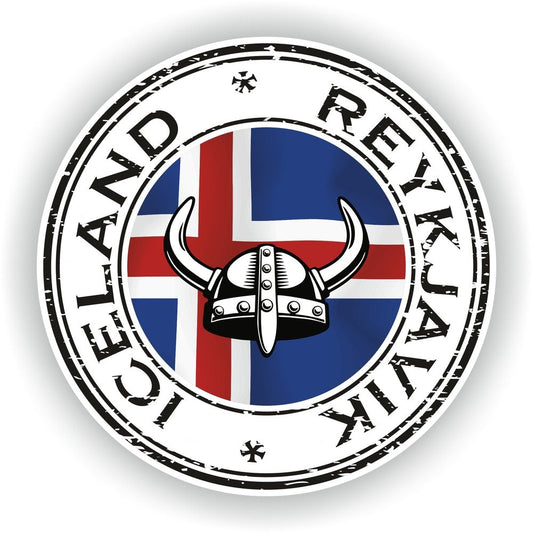 Iceland Reykjavik Seal Round Flag