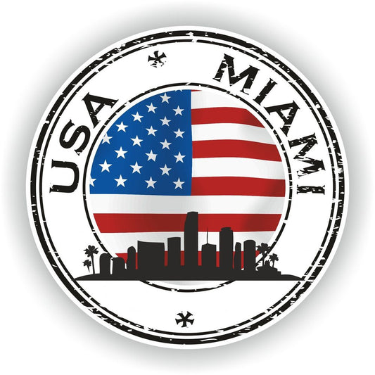 USA Miami United States Seal Round Flag