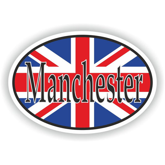 Manchester United Kingdom UK City Country Code Oval With Flag