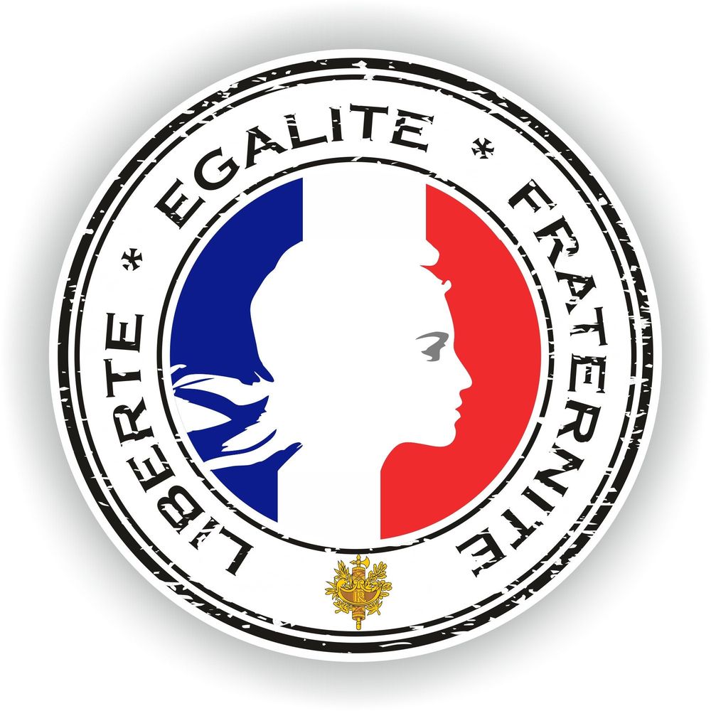France Liberty Equality Fraternity Seal Round Flag