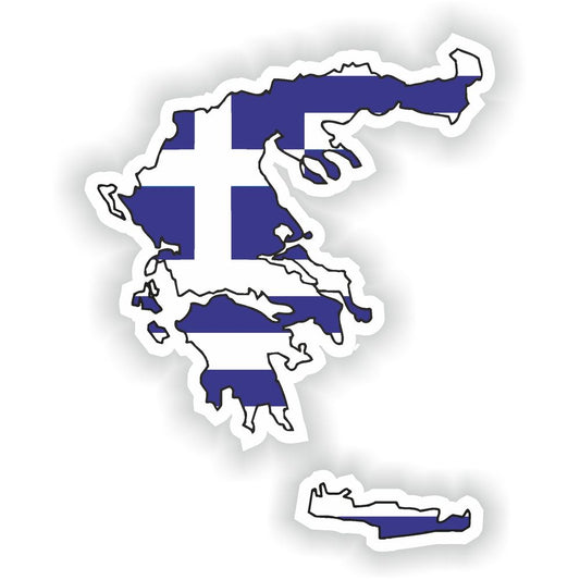 Greece Map Flag Silhouette