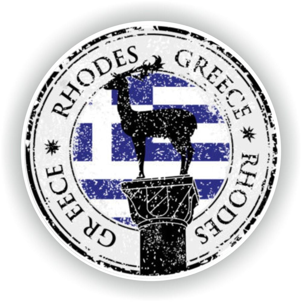 Greece Rhodes Seal Round Flag