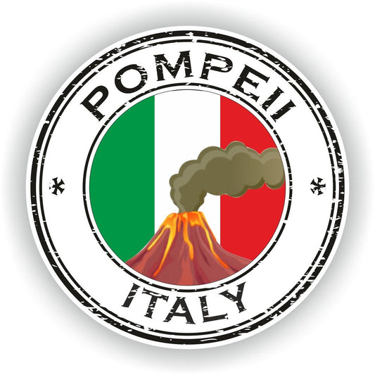 Pompeii Italy Seal Round Flag