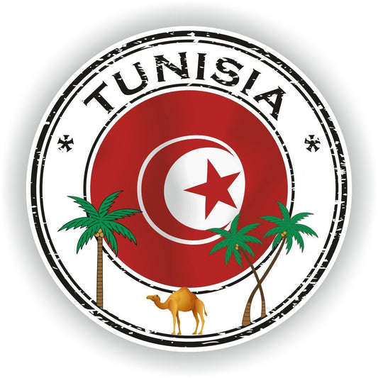 Tunisia Seal Round Flag