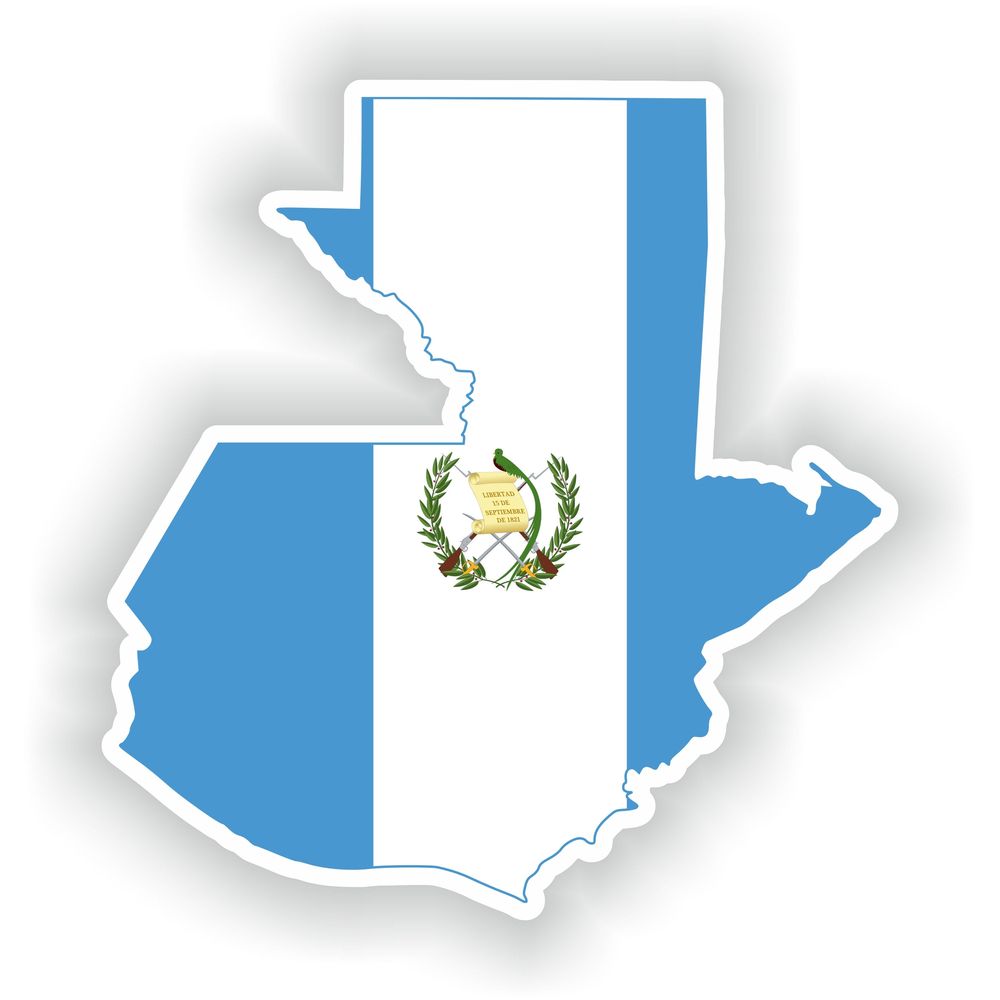 Guatemala Map Flag Silhouette