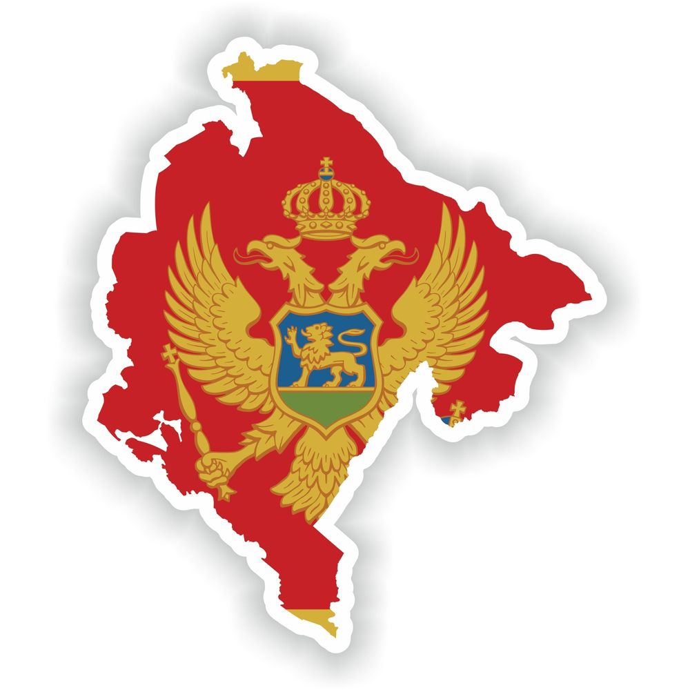 Montenegro Map Flag Silhouette