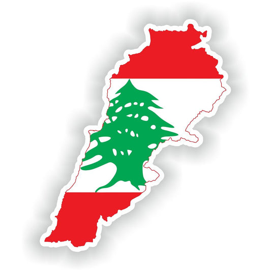 Lebanon Map Flag Silhouette