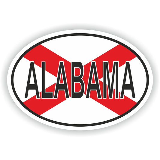 Alabama USA Country Code Oval With Flag