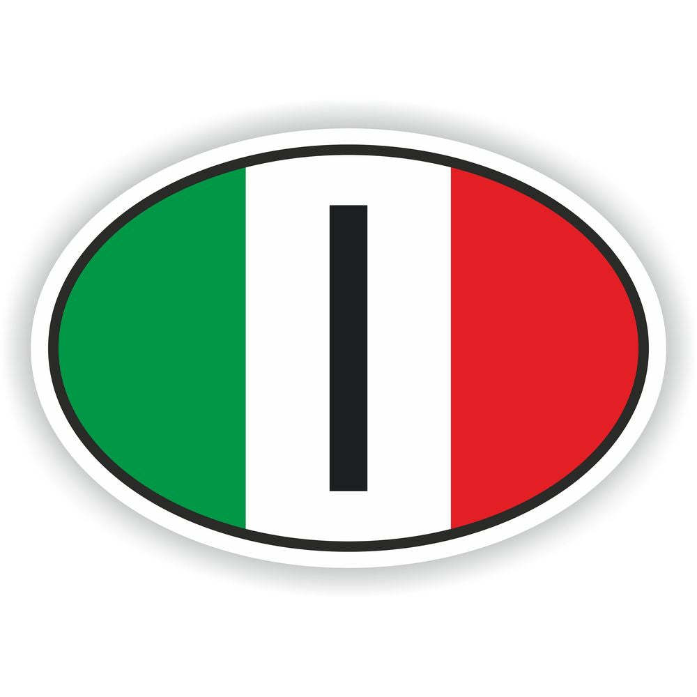 Italy I Country Code Oval With Flag