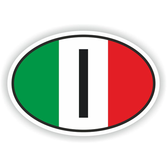 Italy I Country Code Oval With Flag