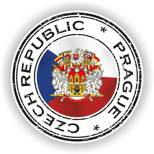 Czech Republic Prague Coat Seal Round Flag