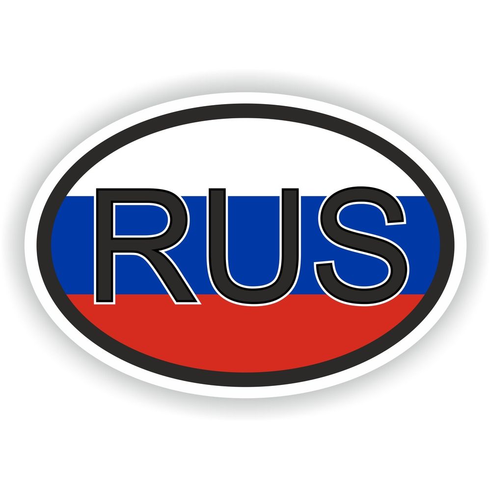 Russia Rus Country Code Oval With Flag