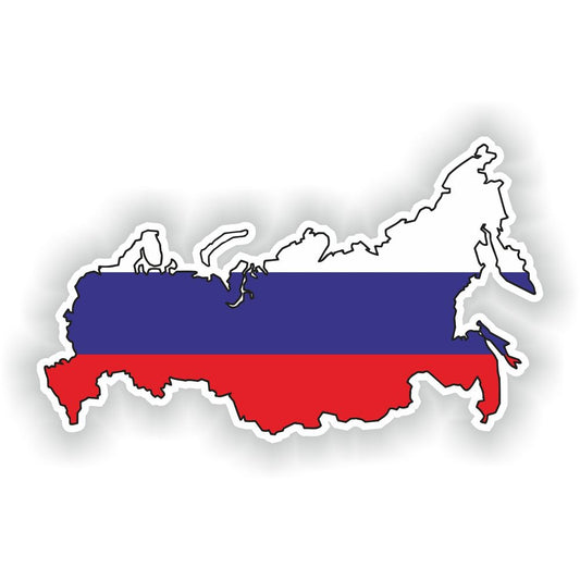 Russia Map Flag Silhouette