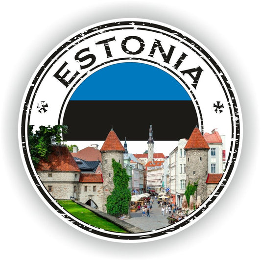 Estonia Seal Round Flag
