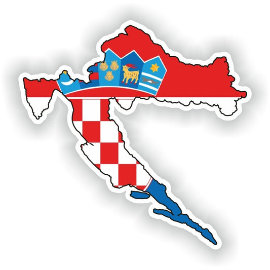 Croatia Map Flag Silhouette