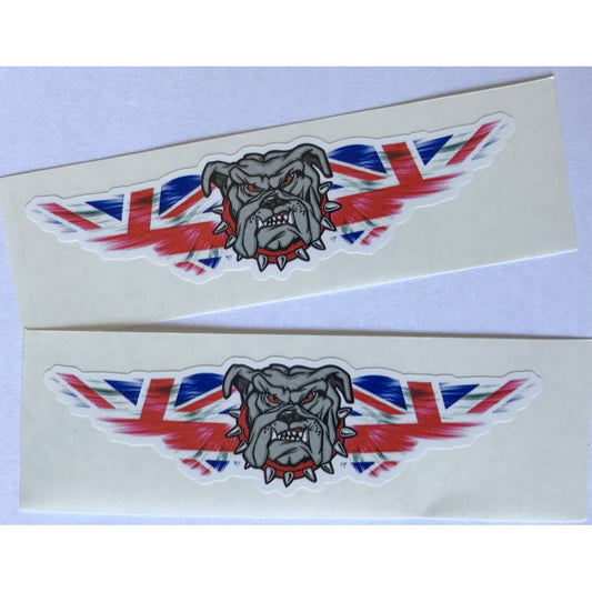 British Bulldog With Union Jack Wings 2 x