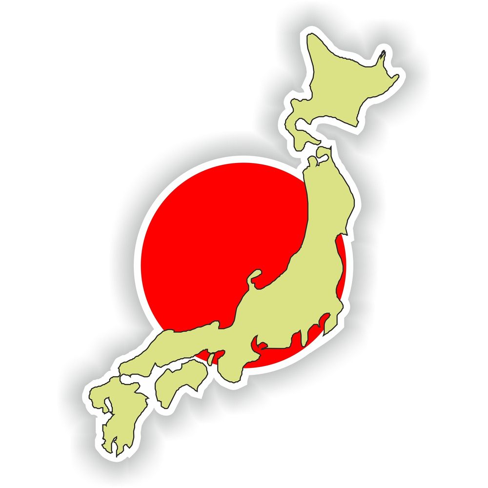 Japan Map Flag Silhouette