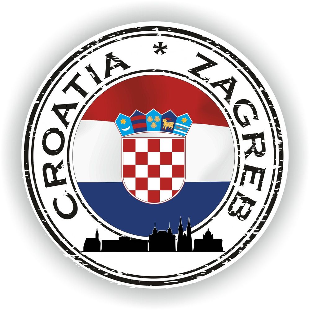 Croatia Zagreb Seal Round Flag
