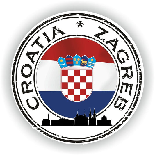 Croatia Zagreb Seal Round Flag
