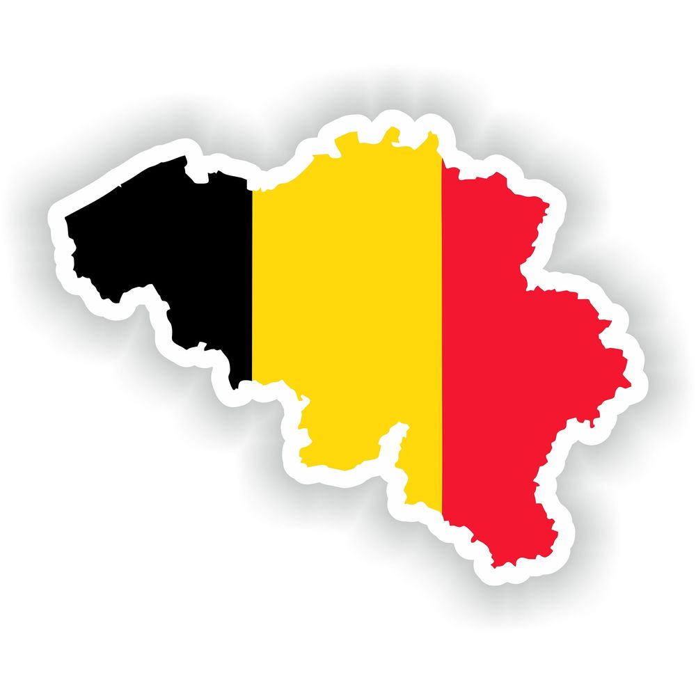 Belgium Map Flag Silhouette