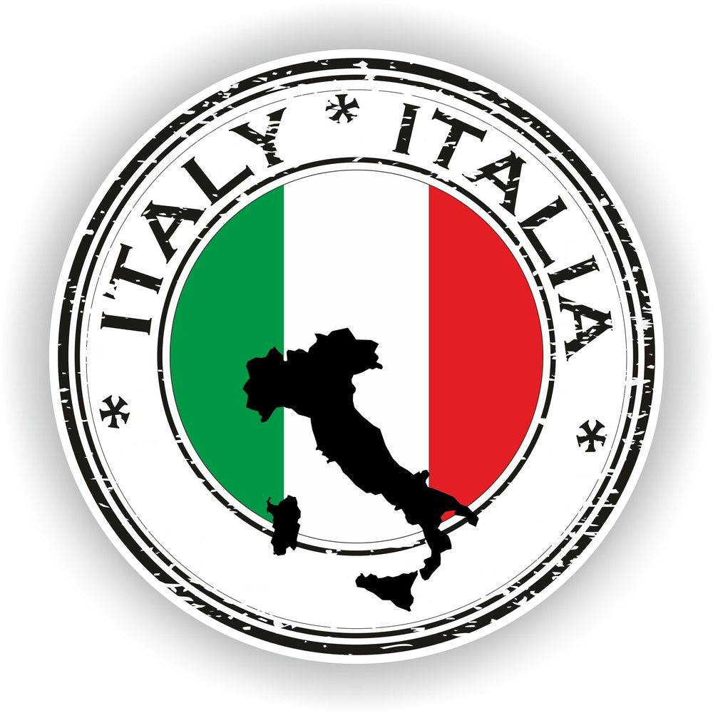 Italy Sticker Seal Round Flag