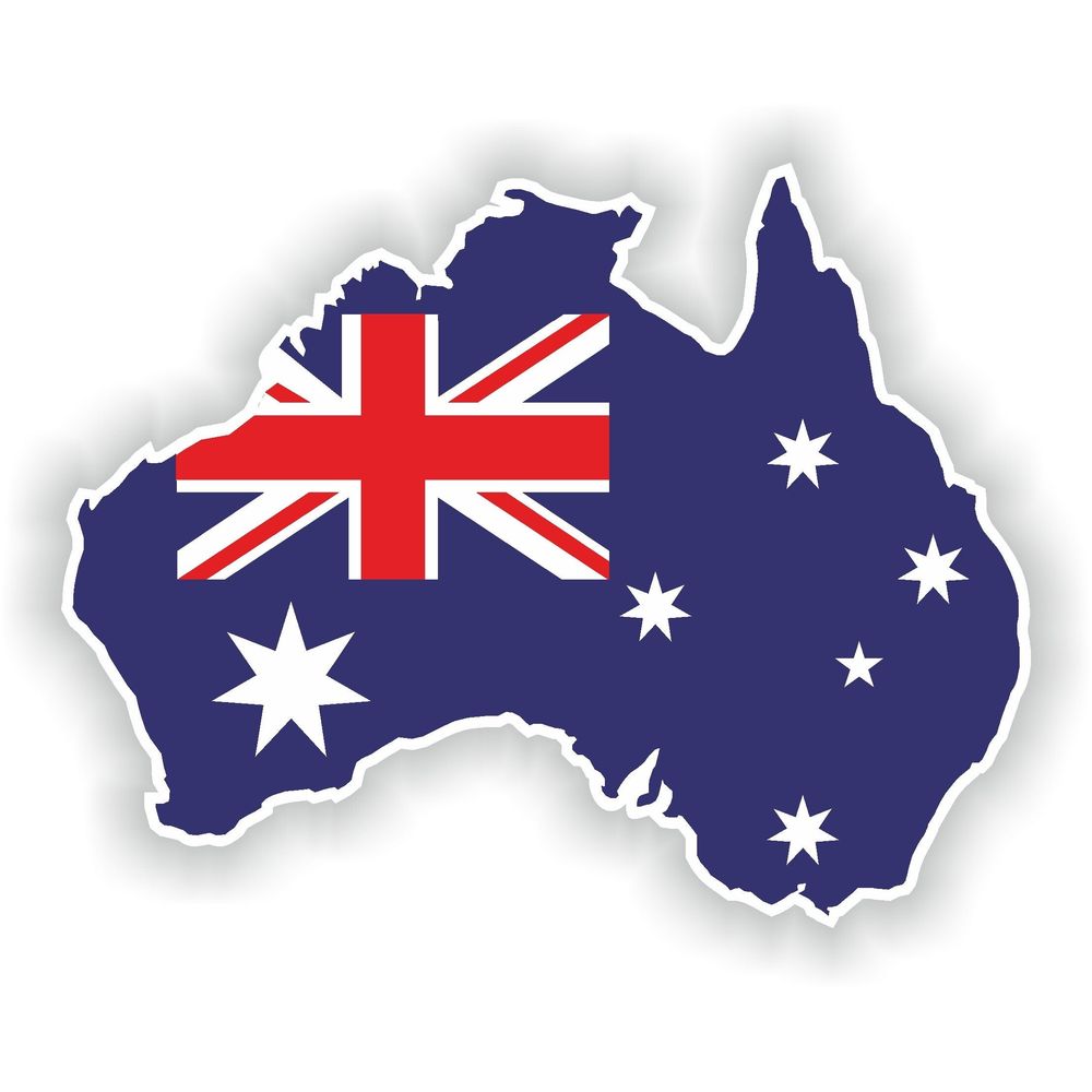 Australia Map Flag Silhouette