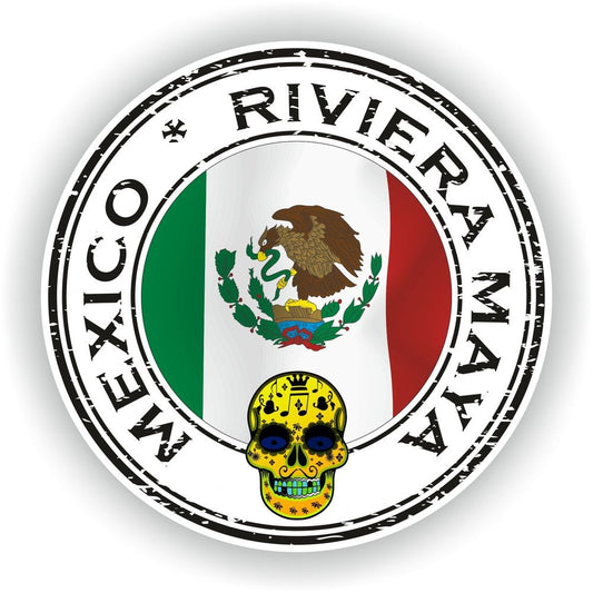Mexico Riviera Day Of The Dead Seal Round Flag