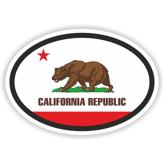 California Country Code Oval With Flag