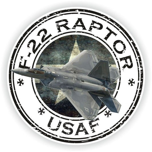 USA F-22 Raptor USAF U.S.A.F. Military Seal Round Flag