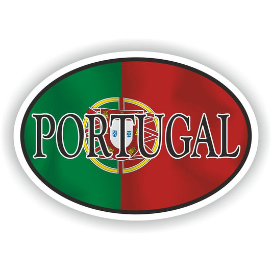 Portugal Country Code Oval With Flag