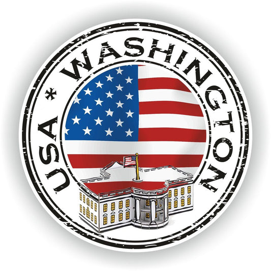 USA Washington United States Seal Round Flag