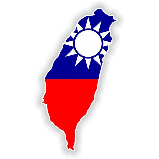 Taiwan Map Flag Silhouette