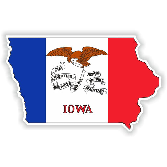 Iowa Map Flag Silhouette