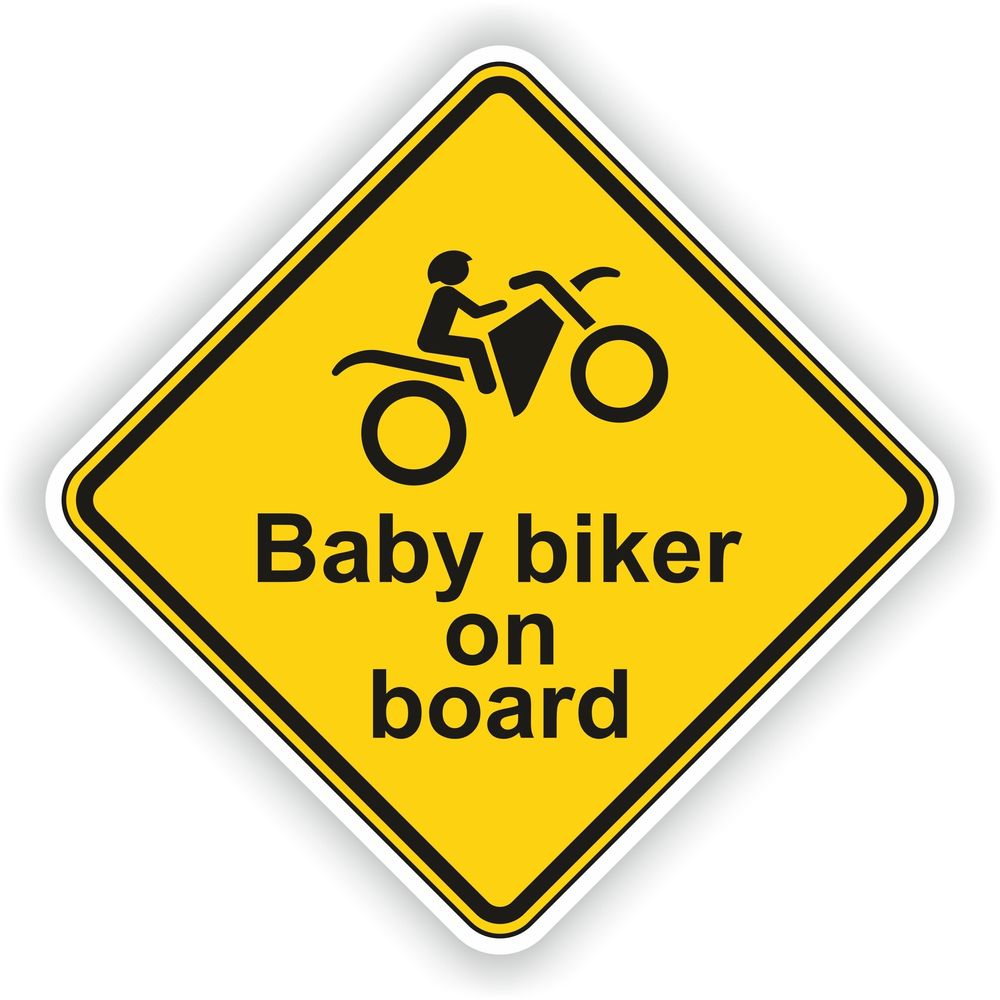 Wheelie Baby Biker On Board Warning
