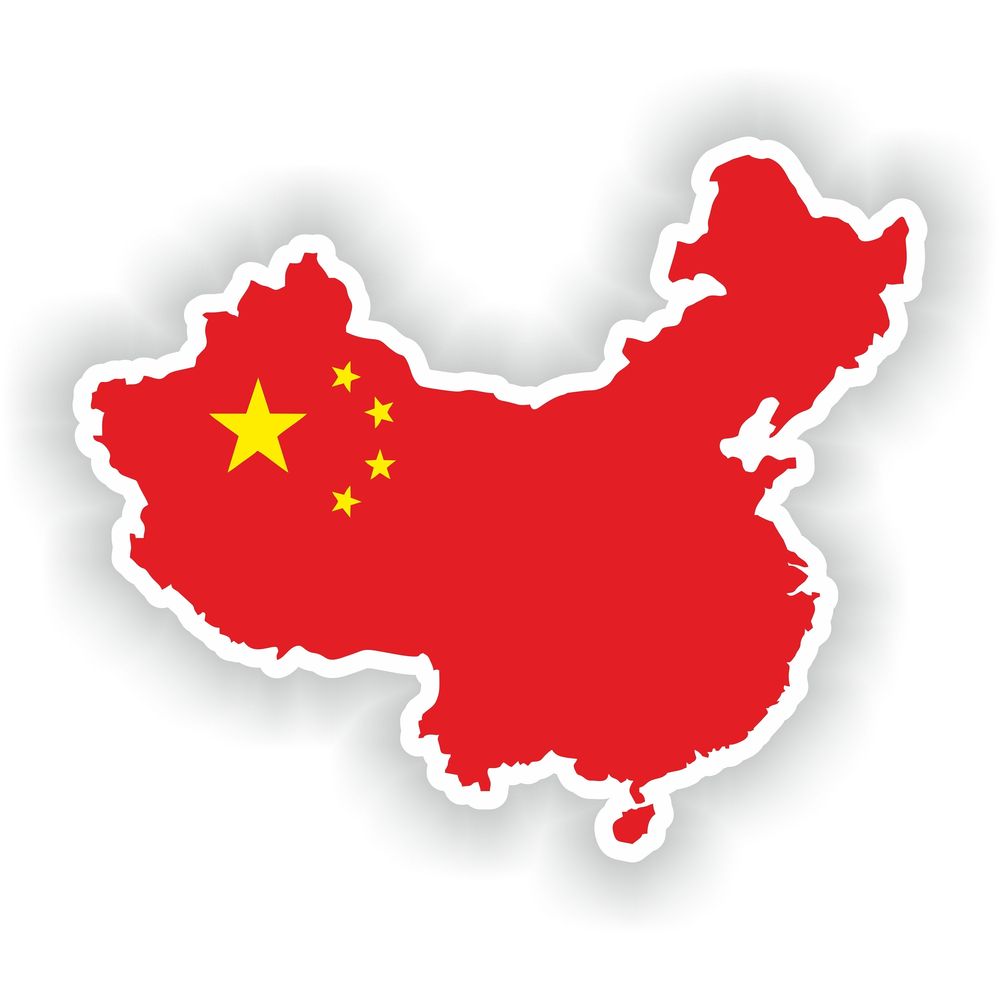 China Map Flag Silhouette