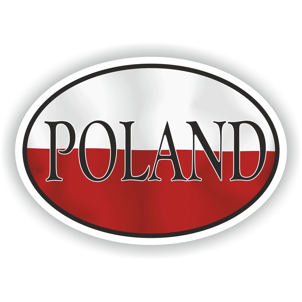 Poland Country Code Oval With Flag