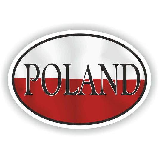 Poland Country Code Oval With Flag