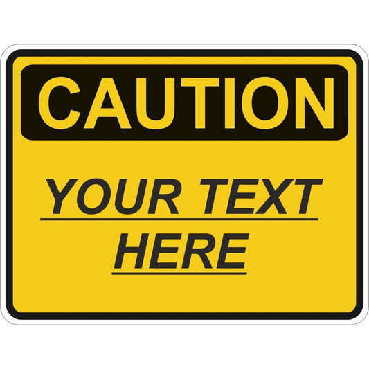 Caution Personalised Custom Name Text