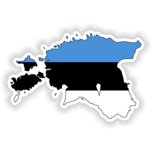 Estonia Map Flag Silhouette