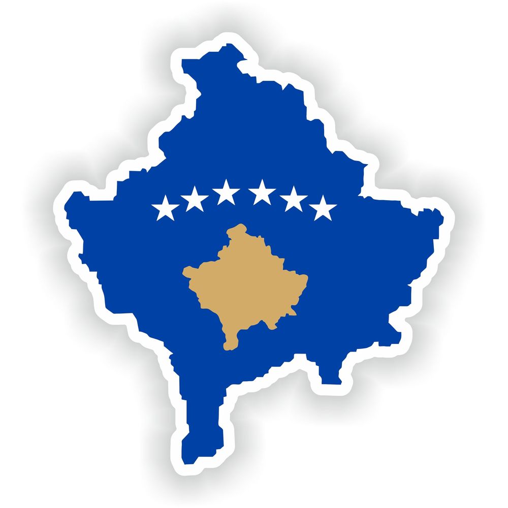 Kosovo Map Flag Silhouette