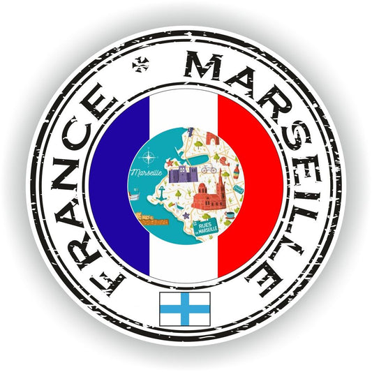 France Marseille Seal Round Flag