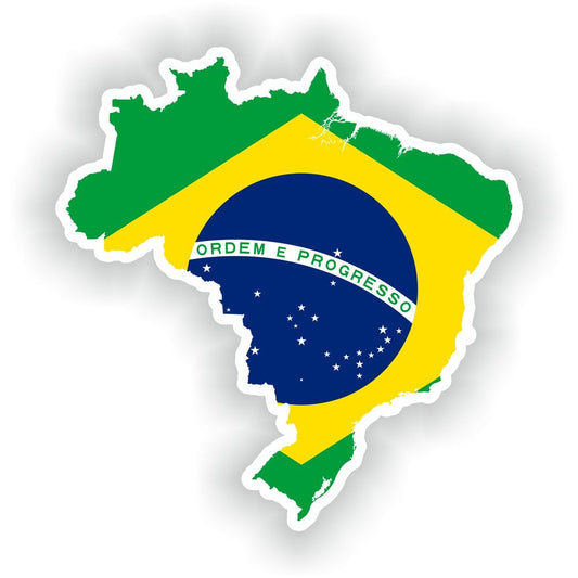 Brazil Map Flag Silhouette