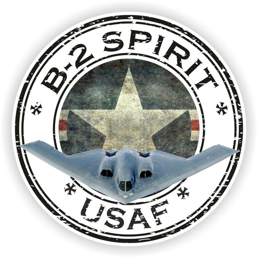 USA B-2 Spirit Stealth Bomber USAF U.S.A.F. Military Seal Round Flag