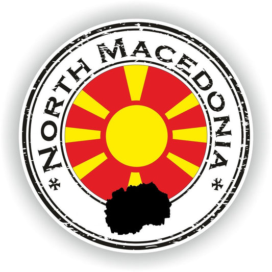 North Macedonia Seal Round Flag